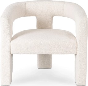 Kremowy fotel nowoczesny boucle S4-P23