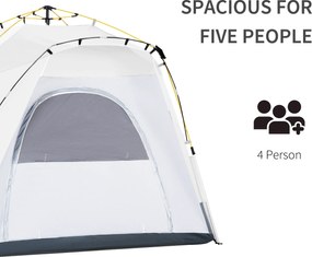 Outsunny Pop Up Namiot kopułowy dla 4 osób lekki, stabilny wodoodporny UV 50+ z drzwiami i oknami, plandeka