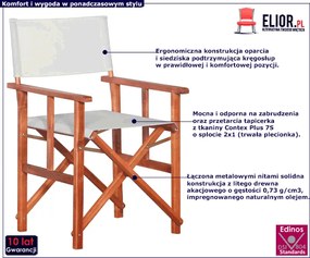 Krzesło reżyserskie tarasowe Santi - białe