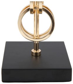 Lampa stołowa w kolorze czarno-złotym Mauro Ferretti Glam Rings, wysokość 54,5 cm