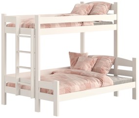 Łóżko piętrowe Lovic 90x200/120x200 z szufladami lewostronne - biały