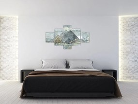 Obraz - Piramidy w niebieskim filtrze (125x70 cm)