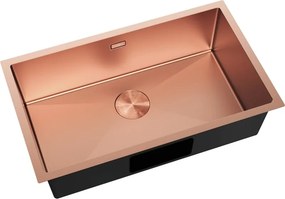 Mexen Trixo zlewozmywak stalowy 1-komorowy 750 x 440 mm, miedź - 6415751000-65