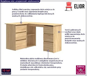 Biurko narożne w kolorze dębu sonoma Undo 5X