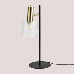 Regulowana Lampa Stołowa Z Żelaza I Szkła Andaluz Czarna - Sklum