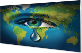 Szklany Panel Mapa Świata w Zapłakanym Oku