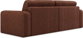 Sztruksowa rozkładana/ze schowkiem sofa w kolorze terakoty 252 cm Kona – Makamii