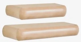Zestaw 2 Drewnianych Półek Ściennych Carmen Drewno Mango & ↔︎ 60 Cm - ↔︎ 90 Cm - Sklum