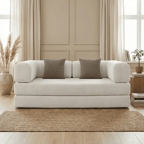 Sofa rozkładana Kaia – biały/brązowy