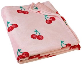 Różowy koc z mikropluszu 200x240 cm Disco Cherries – Catherine Lansfield