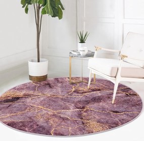 Różowy okrągły dywan odpowiedni do prania i robotów sprzątających ø 120 cm Comfort – Mila Home