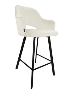 Hoker Milano krzesło barowe tkanina Welur podstawa metalowa : Kolor nogi - Czarna profil, Kolor tkaniny - VELVET - MG50, Typ siedziska - Siedzisko stałe