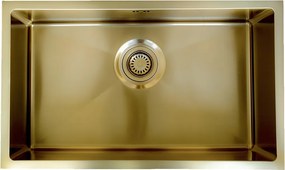 Luisa zlewozmywak 1 komora 76x45 ze stali nierdzewnej szczotkowanej złoto - Essebagno