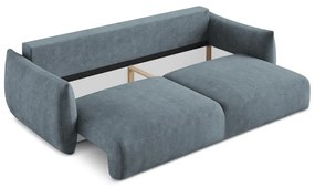 Niebieska rozkładana sofa z tkaniny szenilowej 230 cm Leila – Makamii