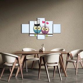 Obraz - Zakochane sowy (125x70 cm)