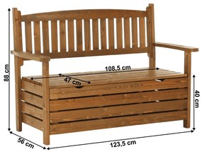Ławka ogrodowa, brązowa, 123,5 cm, DILKA