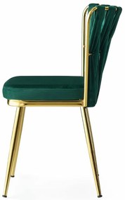 Zestaw krzeseł do jadalni Kusakli Green and Gold,4 szt.
