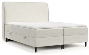 Kremowe łóżko boxspring ze schowkiem 200x200 cm Melba – Maison de Rêve