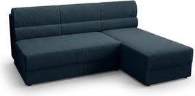 Rozkładana dwustronna sofa narożna L TAVERO 201x140 cm, ciemnoniebieska