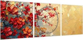 Obraz - Kwitnące drzewo (z zegarem) (90x30 cm)