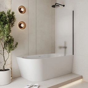 Parawan nawannowy prostokątny MOLIS Classic Satin szkło satynowe matowe | Różne rozmiary : Kolor profili kabiny - chrom / srebrny, Rozmiar - 70x150 cm