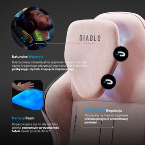 Fotel gamingowy Diablo X.One Prime, Normal Size, Akira Pink