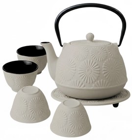 Dzbanek żeliwny z czarkami i podstawką KOGA, 1200 ml