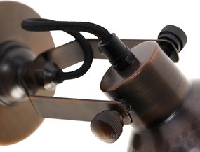 Industrialna lampa ścienna brązowa z miedzianym elementem regulacyjnym - Liko