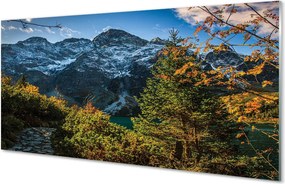 Panel szklany do Kuchni Alpejski Krajobraz z Jeziorem