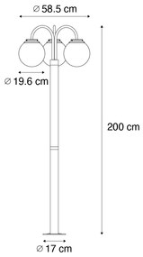 Zewnetrzna Latarnia czarna z przezroczystym szkłem 200 cm 3-punktowa IP44 - Sfera Nowoczesny Oswietlenie zewnetrzne
