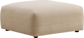 Puf z teksturowanej tkaniny w kolorze beżowym MIBASTO