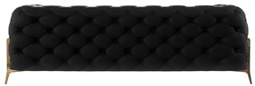 Czarna aksamitna sofa 225 cm Chelsea Bis – Ropez