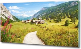 Foto obraz szklany Pastwisko w Alpach
