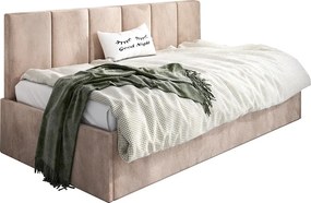 Beżowe welwetowe łóżko sofa C6-E64