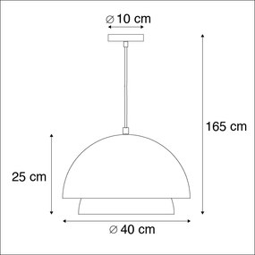 Skandynawska lampa wisząca czarna z białym 2-warstwem - Klaudiusz Nowoczesny Oswietlenie wewnetrzne