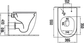 Mexen Lena miska wc stojąca Rimless Tornado z deską wolnoopadającą slim, duroplast, czarna mat - 3222T4085