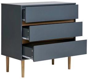 Ciemnoszara niska komoda 80x80 cm Bisley – House Nordic
