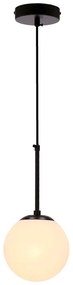 Czarna lampa wisząca ze szklanym kloszem ø 15 cm Pompei – Candellux Lighting