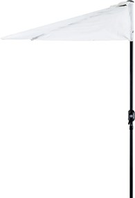 Outsunny Parasol Ogrodowy Półkolisty z Korbką Aluminiowy 293x150cm Kremowo Biały Czarny | Aosom PL