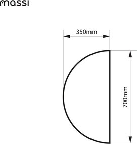 Lustro półokrągłe z podświetleniem MOON Half LED | Różne rozmiary | Różne kolory : Kolor tafli szkła - Srebrny, Rozmiar - 70 x 35 cm