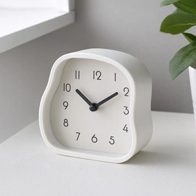 Zegar stołowy AMORPH o organicznym kształcie z przeszklonym frontem, 12 cm