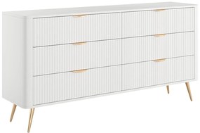 Komoda z 6 szufladami - Białe i złote - ELONARIA od Pascal Morabito