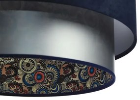 Lampa wisząca z welurowym zdobionym abażurem - S425 D5-B04