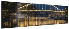 Obraz mostu z fontanną (170x50 cm)