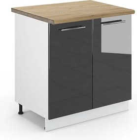 Szafka pod zlew antracyt wysoki połysk 80x60x82 fame-line