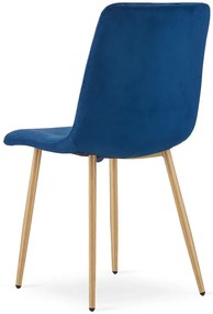 Zestaw 4 granatowych krzeseł welurowych W8-W33