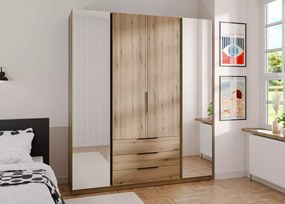 Szafa Maravilla IV – pojemna, czterodrzwiowa szafa z lustrami eleganckimi szufladami