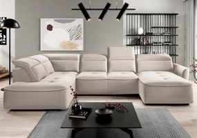 Narożnik MURILLO XL z elektryczną regulacją siedziska Lewostronny w tkaninie VOUGE 01 WERSAL