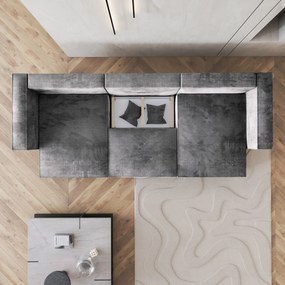 Masseno Narożnik SARMO z funkcją spania i pojemnikiem na pościel Narozniki U, Rozkładana sofa - Szary, MONOLITH 85