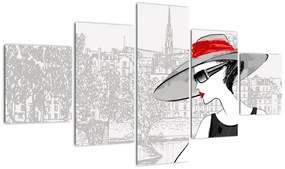 Obraz  - Dama w mieście (125x70 cm)